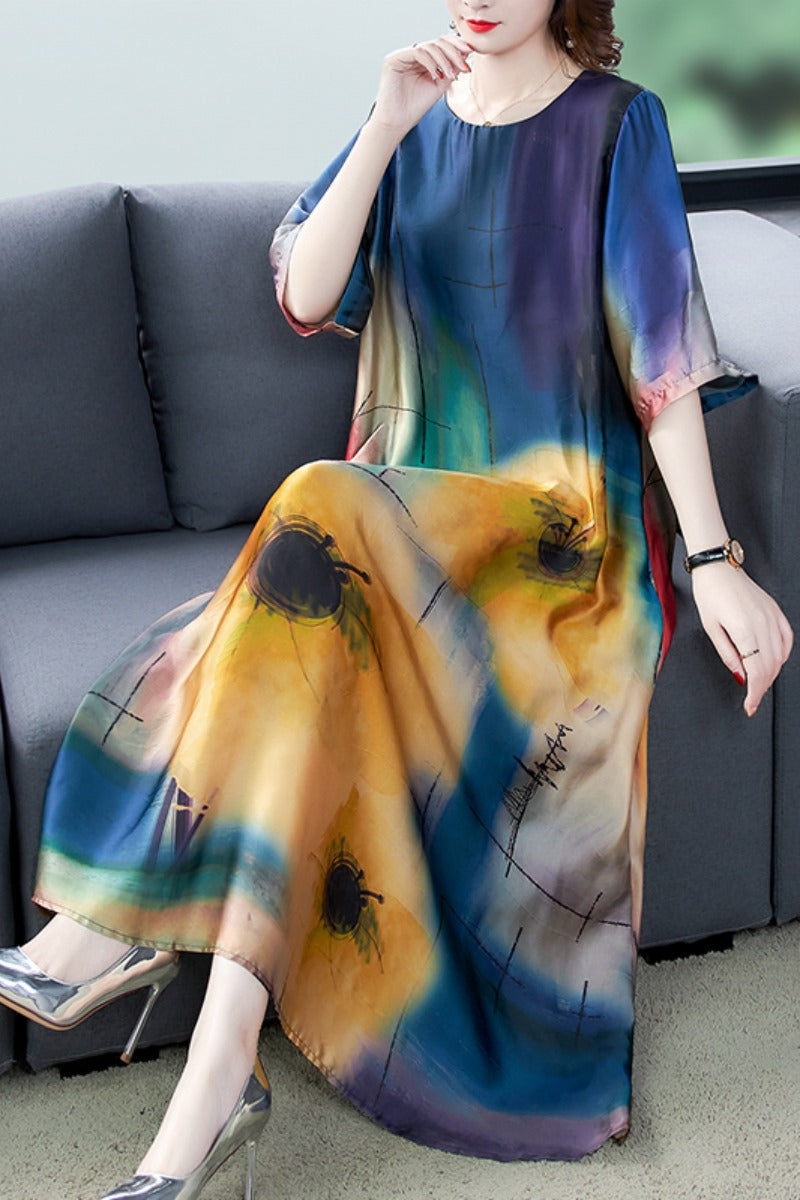 Mother Dress Dress Summer Women's Artistic Printing