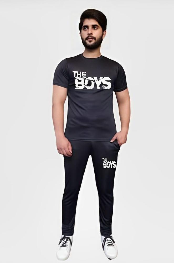 : 2 Pcs Men's Micro Printed Track Suit